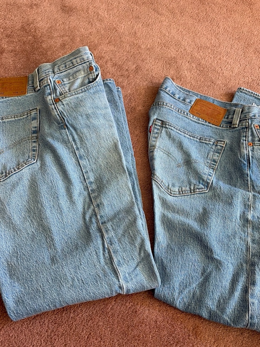 Light Blue Men's Jeans - Classic Straight Fit Levi’s 501 lot of 2 pair classic